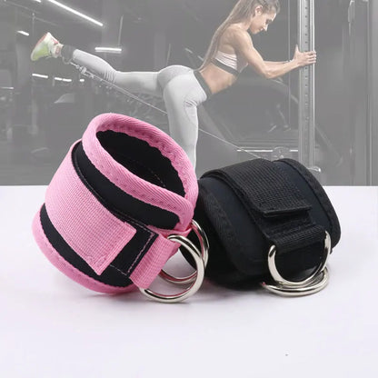 Gym Ankle Straps Double D-Ring Adjustable Neoprene Padded Cuffs